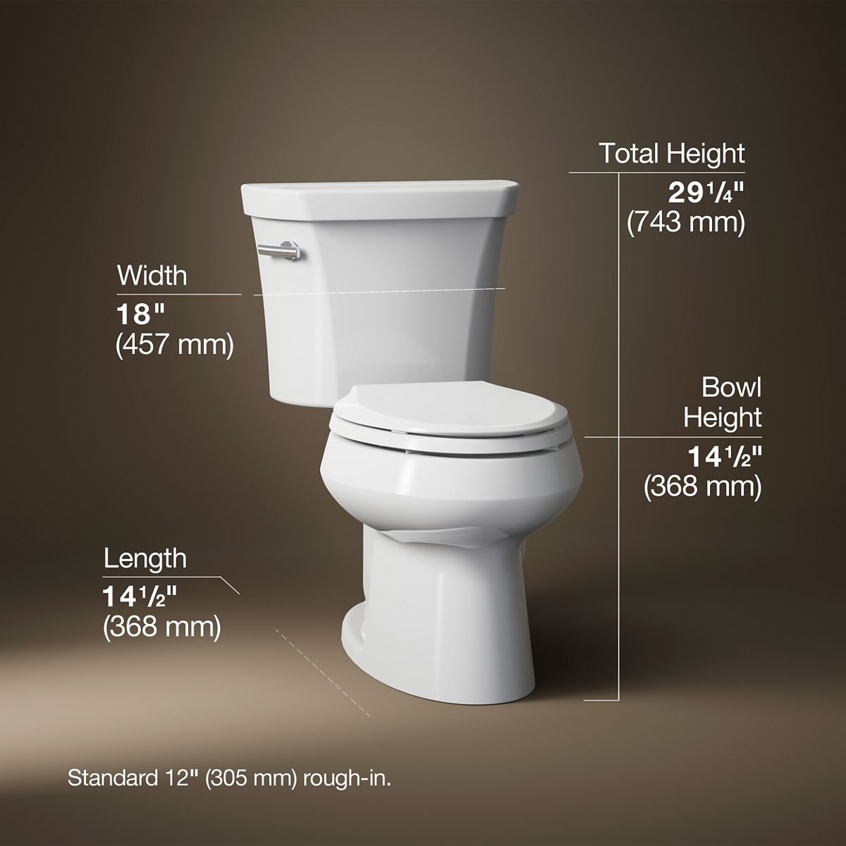 Wellworth® Two-piece elongated toilet, 1.28 gpf