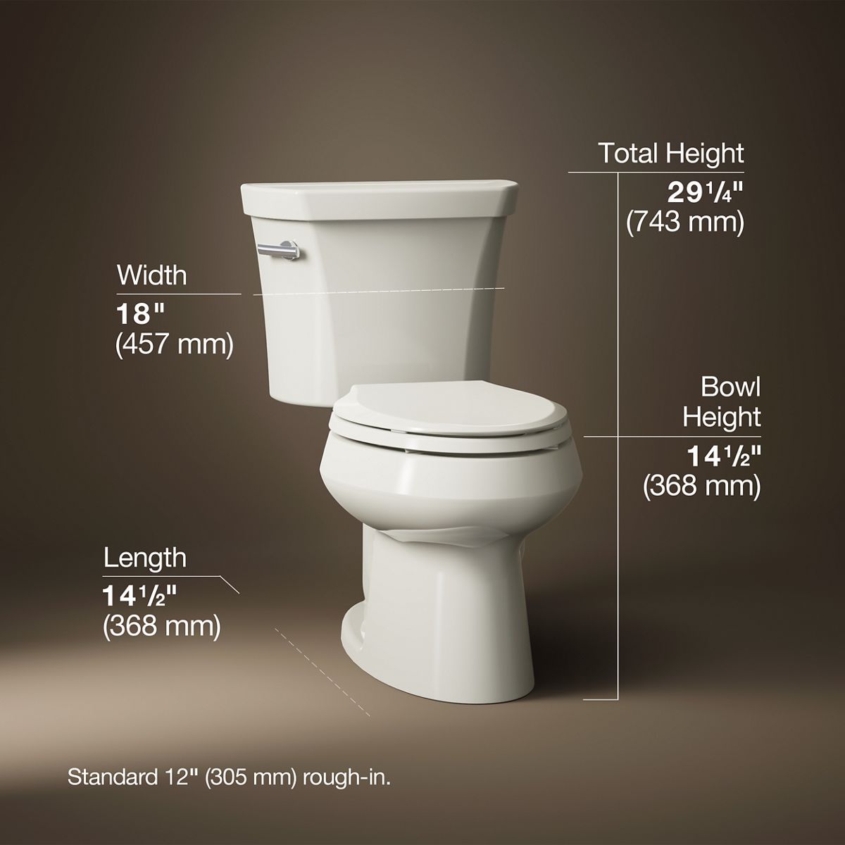 Wellworth® Two-piece elongated toilet, 1.6 gpf