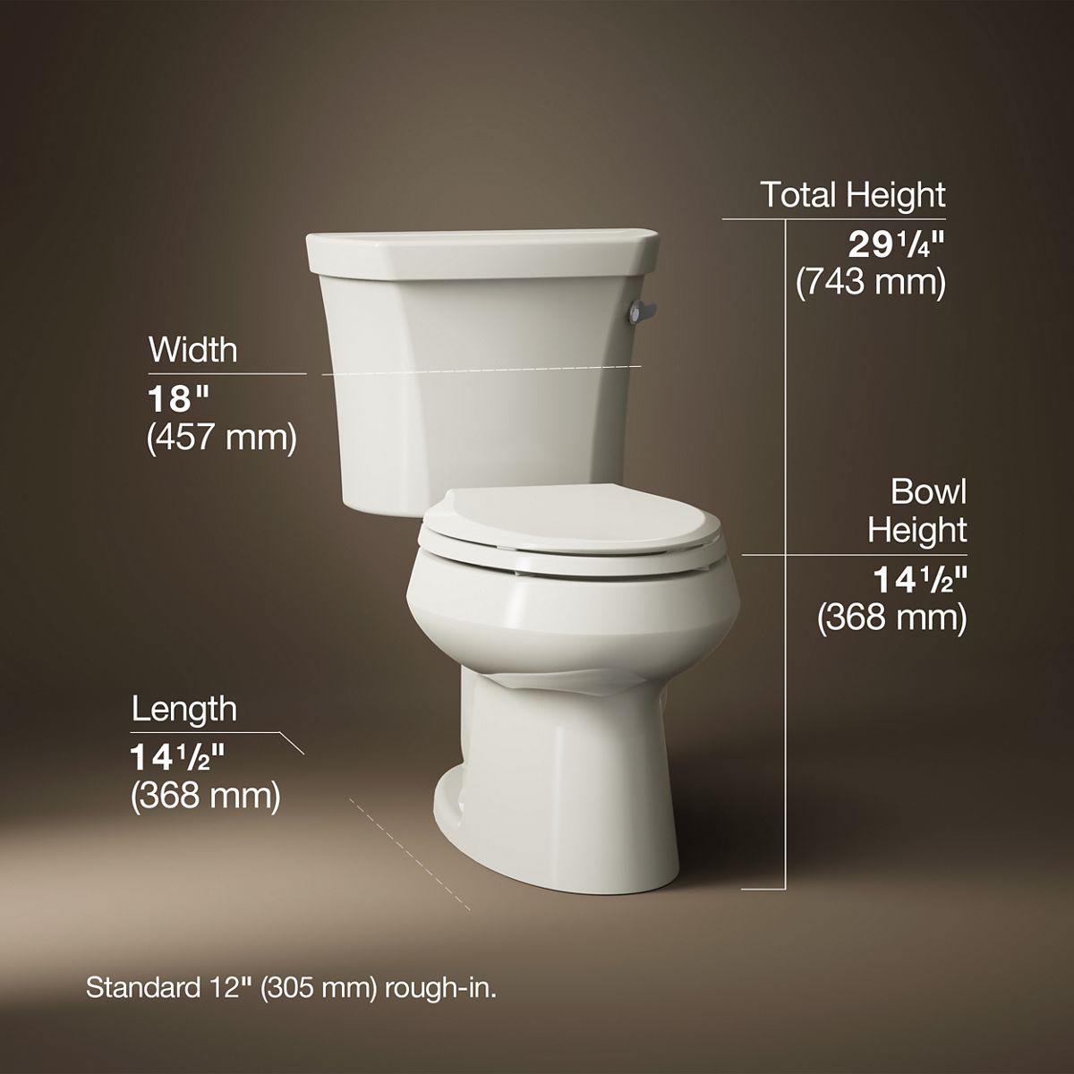 Wellworth® Two-piece elongated toilet, 1.28 gpf