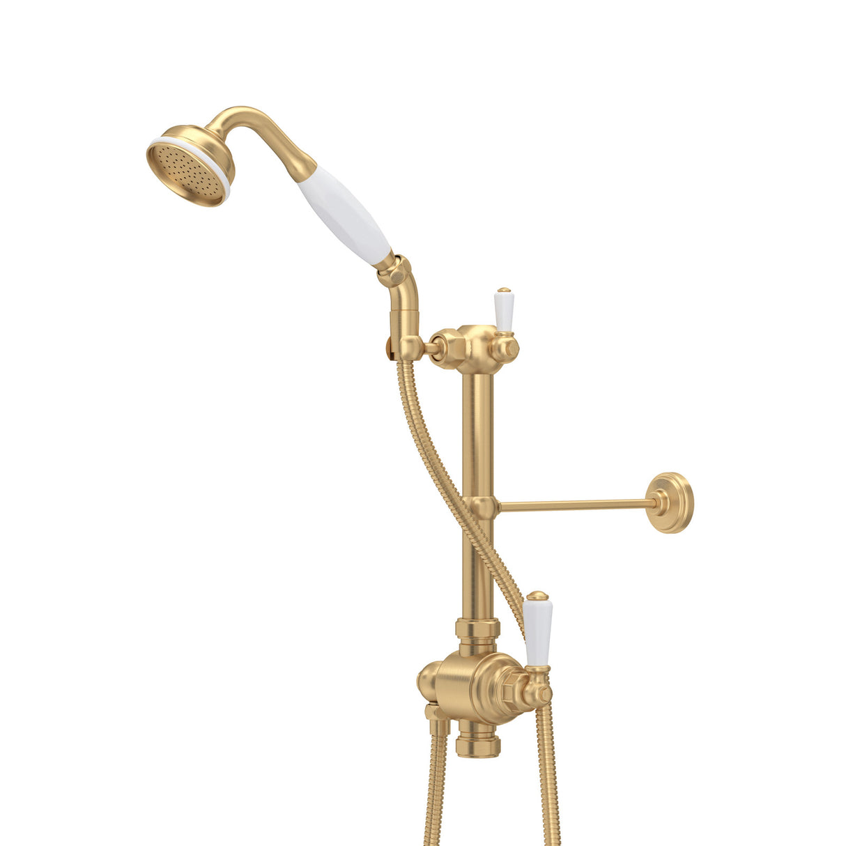 Riser Diverter, Handshower, Handshower Holder, Hose and 8" Thermostatic Outlet