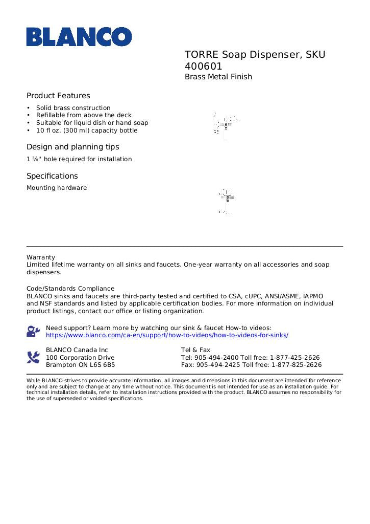 TORRE Soap Dispenser