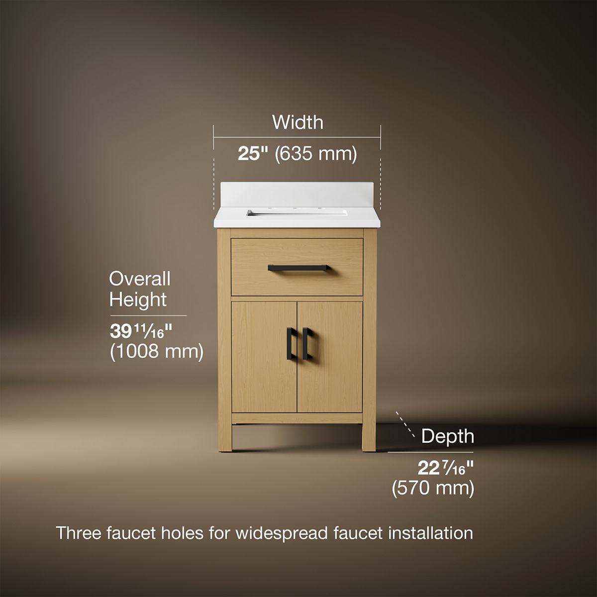 Kresla® 24" bathroom vanity cabinet with sink and quartz top
