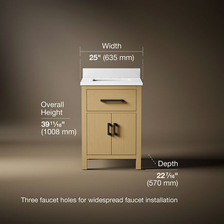 Kresla® 24" bathroom vanity cabinet with sink and quartz top