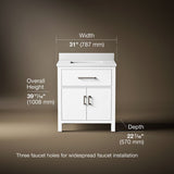 Kresla® 30" bathroom vanity cabinet with sink and quartz top