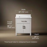 Kresla® 30" bathroom vanity cabinet with sink and quartz top
