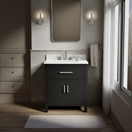 Kresla® 30" bathroom vanity cabinet with sink and quartz top