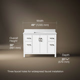 Kresla® 48" bathroom vanity cabinet with sink and quartz top