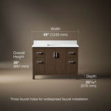 Kresla® 48" bathroom vanity cabinet with sink and quartz top