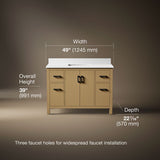 Kresla® 48" bathroom vanity cabinet with sink and quartz top