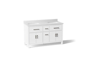 Kresla® 60" bathroom vanity cabinet with sinks and quartz top