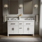 Kresla® 60" bathroom vanity cabinet with sinks and quartz top