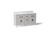 Kresla® 60" bathroom vanity cabinet with sinks and quartz top