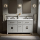 Kresla® 60" bathroom vanity cabinet with sinks and quartz top
