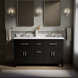 Kresla® 60" bathroom vanity cabinet with sinks and quartz top