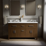 Kresla® 60" bathroom vanity cabinet with sinks and quartz top