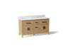 Kresla® 60" bathroom vanity cabinet with sinks and quartz top