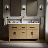 Kresla® 60" bathroom vanity cabinet with sinks and quartz top