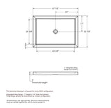 B3Round 4834 Acrylic Alcove Shower Base in White with Center Drain