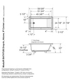 ModulR 6032 IF (Without Armrests) Acrylic Alcove Left-Hand Drain Bathtub in White