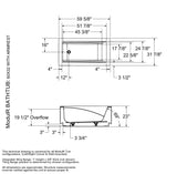 ModulR 6032 (With Armrests) Acrylic Drop-in End Drain Bathtub in White