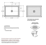 B3Square 4836 Acrylic Alcove Shower Base in White with Center Drain