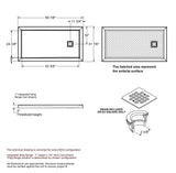 B3Square 6032 Acrylic Alcove Shower Base in White with Left-Hand Drain