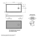 B3X 6032 Acrylic Alcove Shower Base with Right-Hand Drain in White