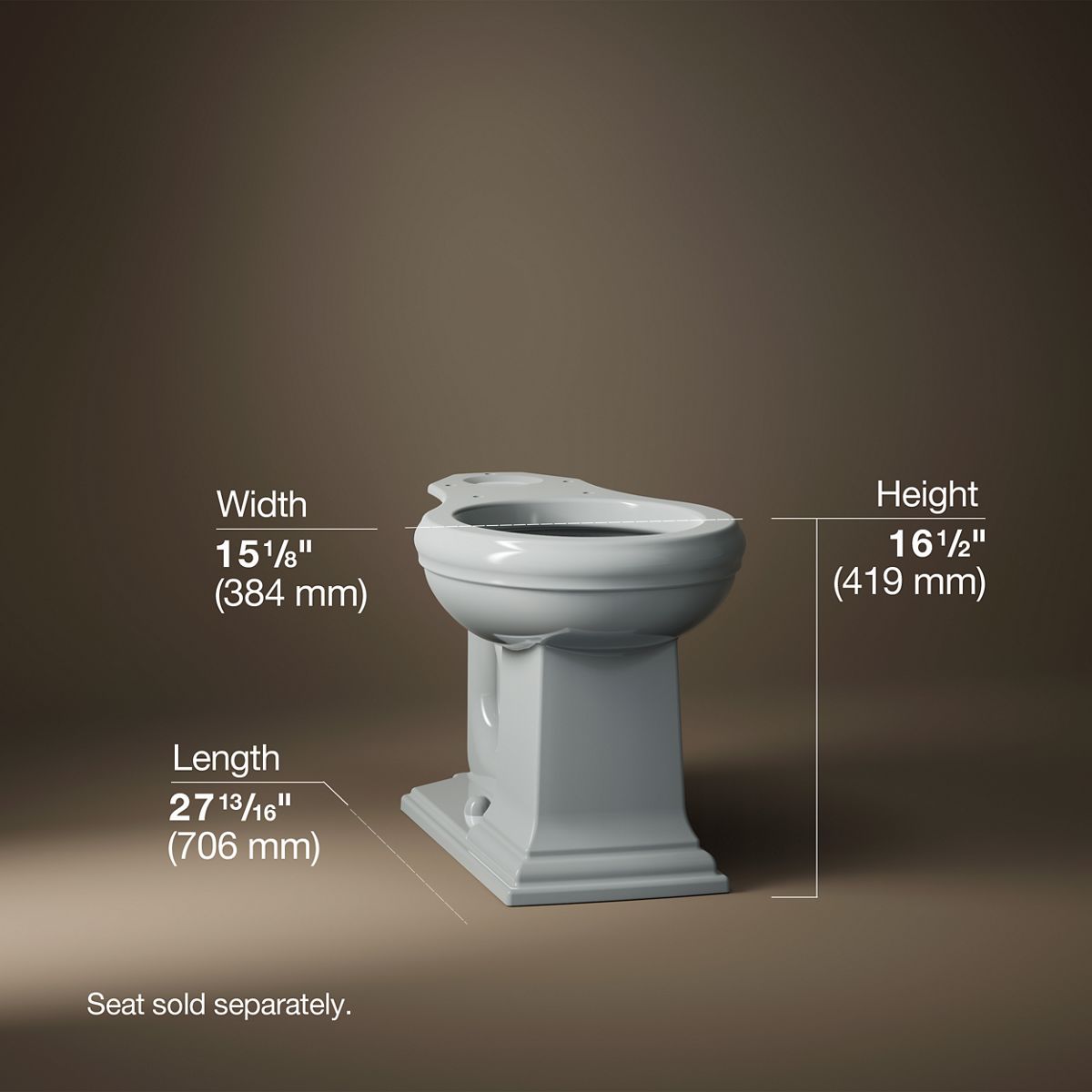 Memoirs® Round-front bowl with exposed trapway