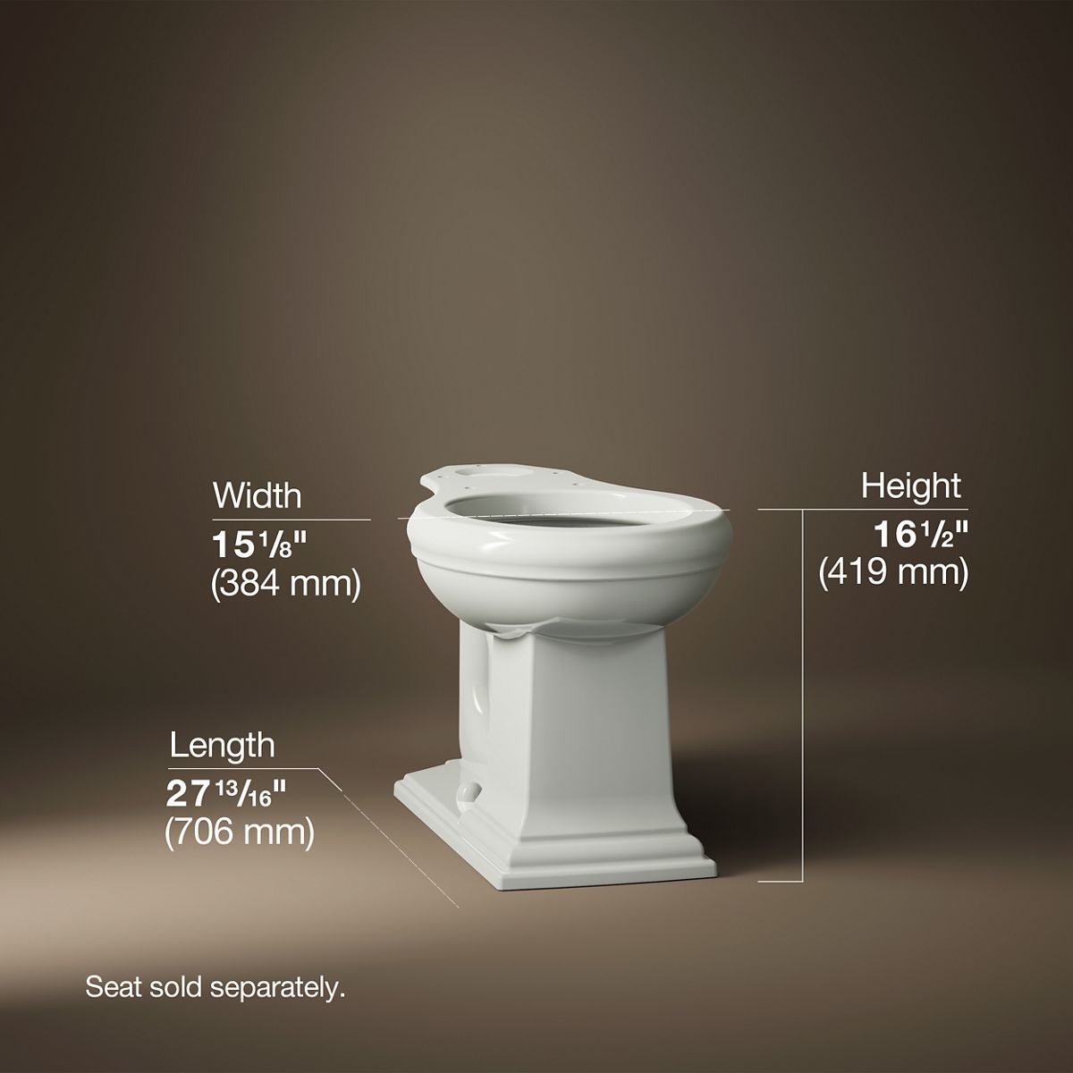 Memoirs® Round-front bowl with exposed trapway