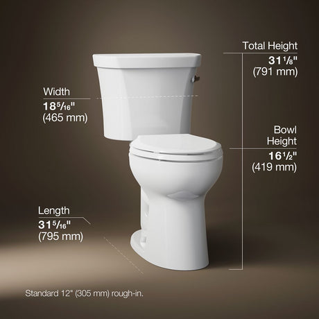 Highline® Two-piece elongated toilet, 1.28 gpf
