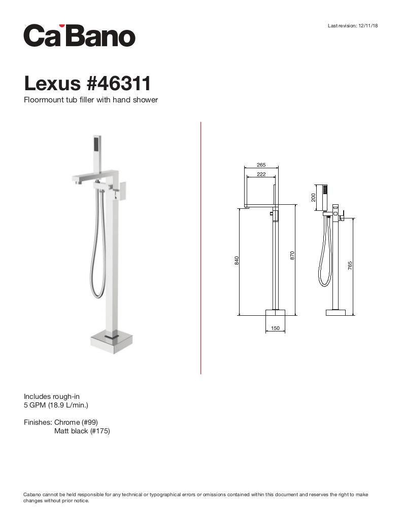 Floor mount tub filler with hand shower