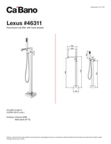 Floor mount tub filler with hand shower