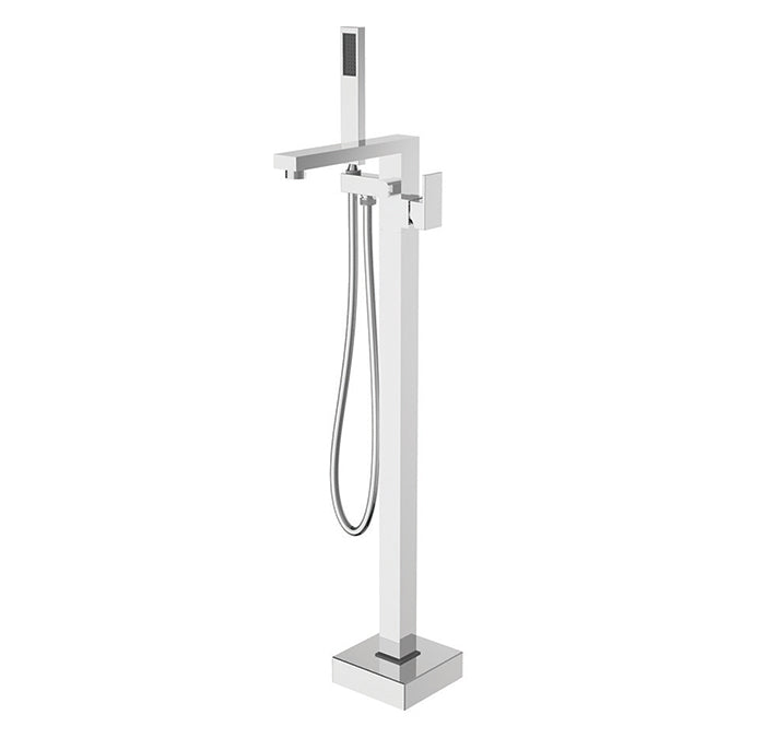 Floor mount tub filler with hand shower