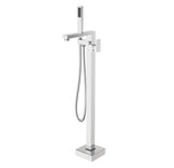 Floor mount tub filler with hand shower
