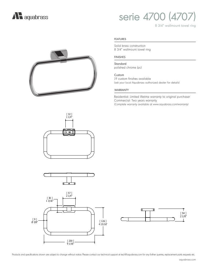 8 3/4" wallmount towel ring