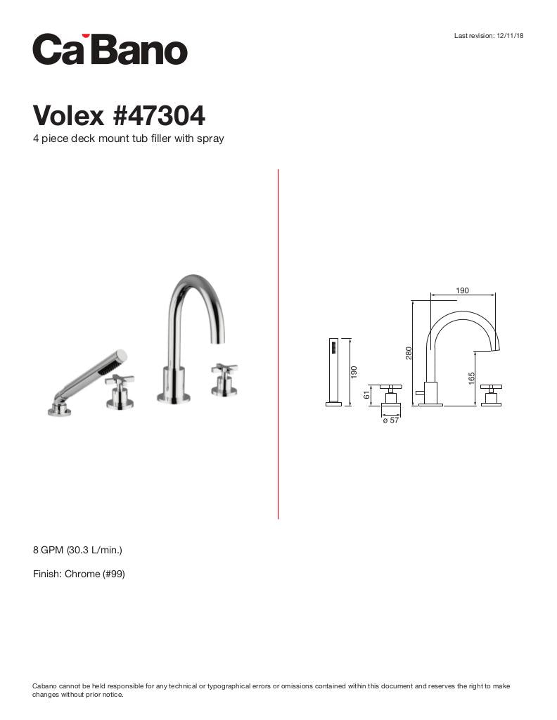 4 piece deck mount tub filler with hand shower