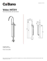 Floor mount tub filler with hand shower