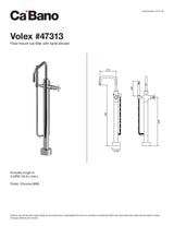 Floor mount tub filler with hand shower