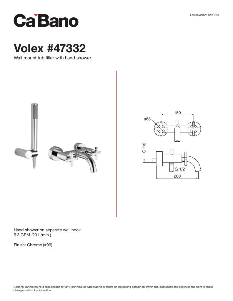 wall mount tub filler with hand shower