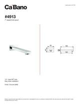7" square tub spout