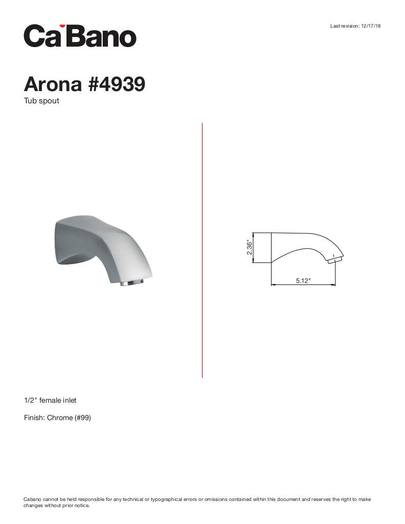 Arona tub spout