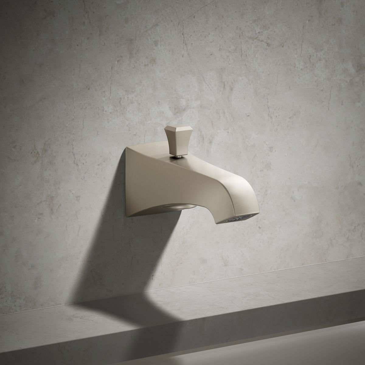 Memoirs® Stately Wall-mount bath spout with Deco design and diverter