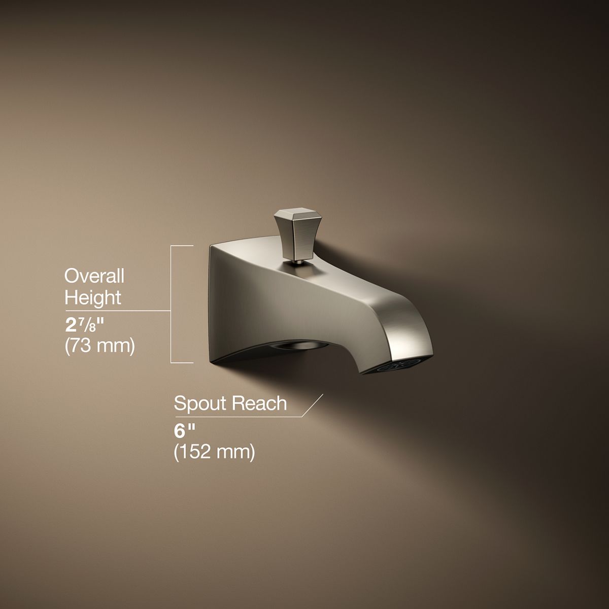 Memoirs® Stately Wall-mount bath spout with Deco design and diverter