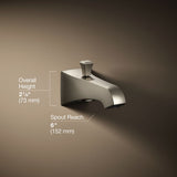 Memoirs® Stately Wall-mount bath spout with Deco design and diverter