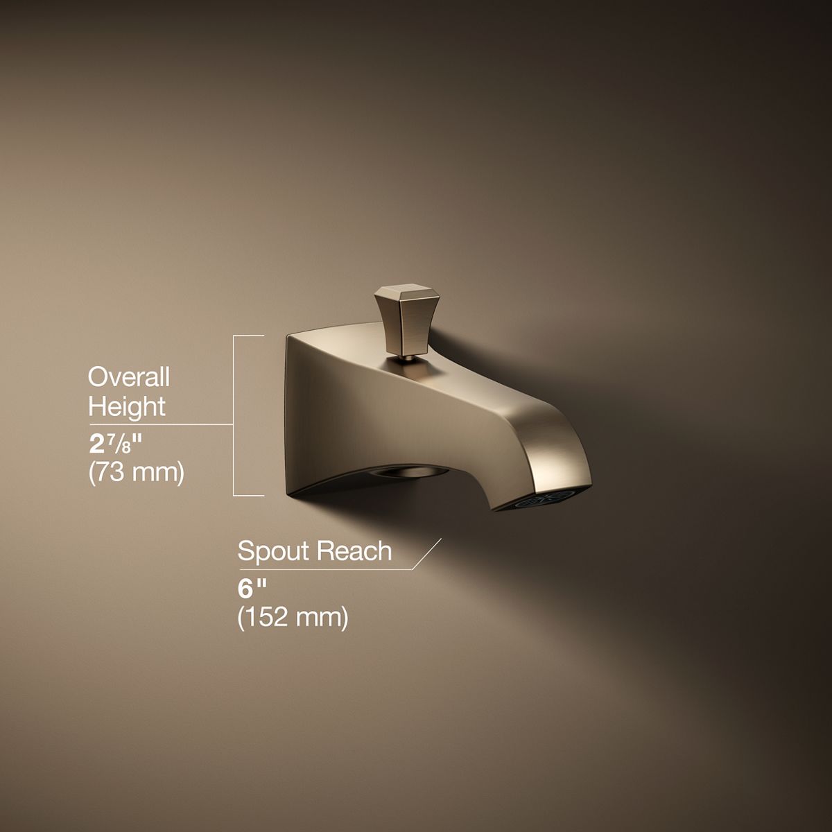 Memoirs® Stately Wall-mount bath spout with Deco design and diverter