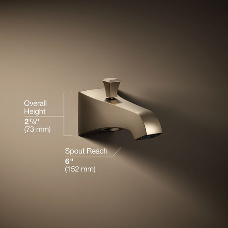 Memoirs® Stately Wall-mount bath spout with Deco design and diverter