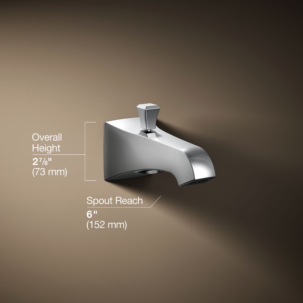 Memoirs® Stately Wall-mount bath spout with Deco design and diverter