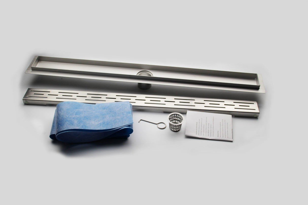 Linear Drain With Stainless Steel Insert Cascata