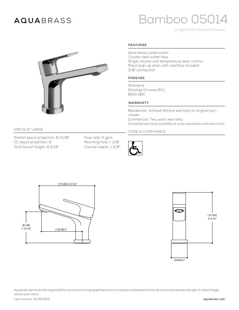 Single-hole lavatory faucet
