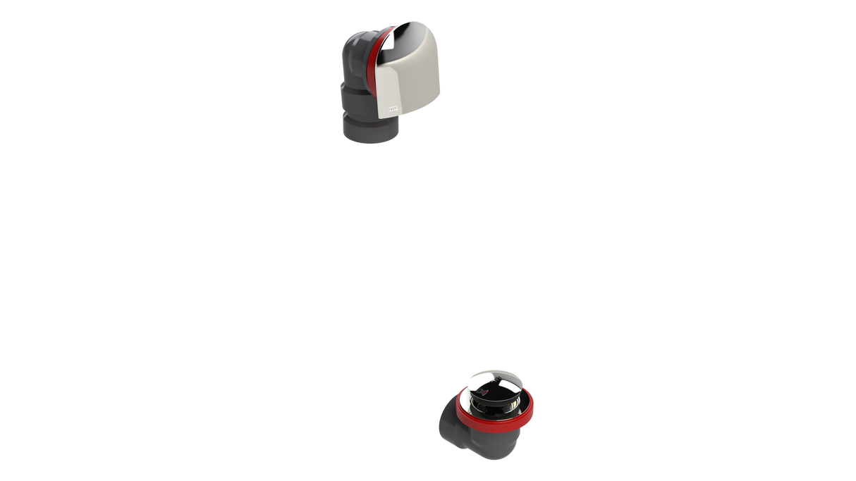 Grey PVC Offset Waste & Overflow Tip-Toe Half Kit (5040TIPHK-CP)